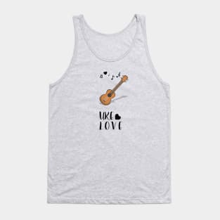 Hawaiian Mahalo Acoustic Uke Ukulele Love Notes Tank Top